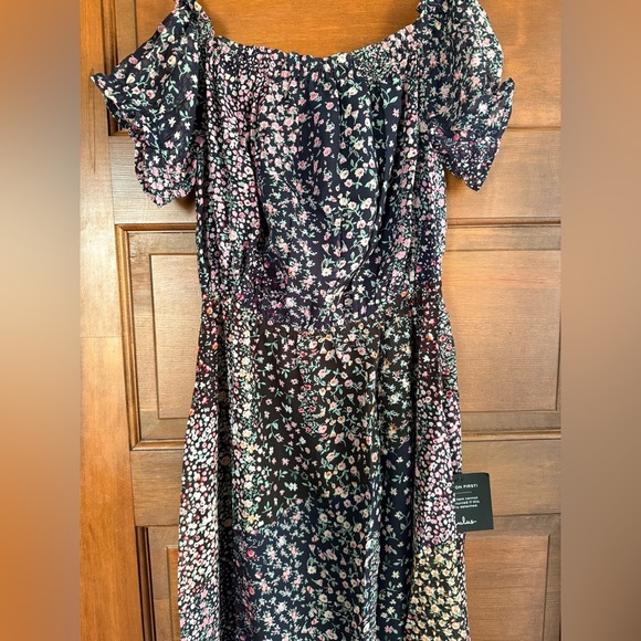 Lulus Neva Navy Blue Floral Print Off-the-Shoulder Maxi Dress - Picture 5 of 8